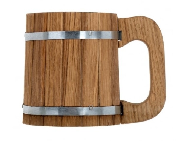 Кружка бондарная 0,5 л, дуб, Банные штучки 33373